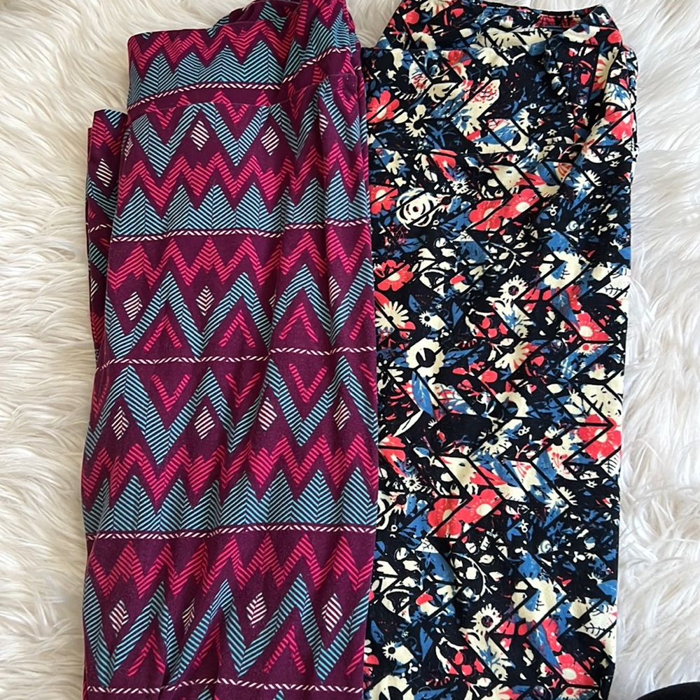 Lularoe tall and curvy leggings bundle TC black pink purple